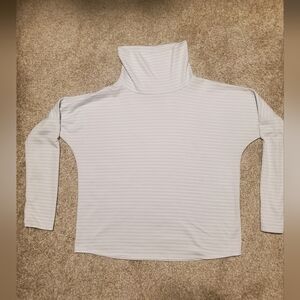 Oiselle Light Blue Striped Turtleneck Top